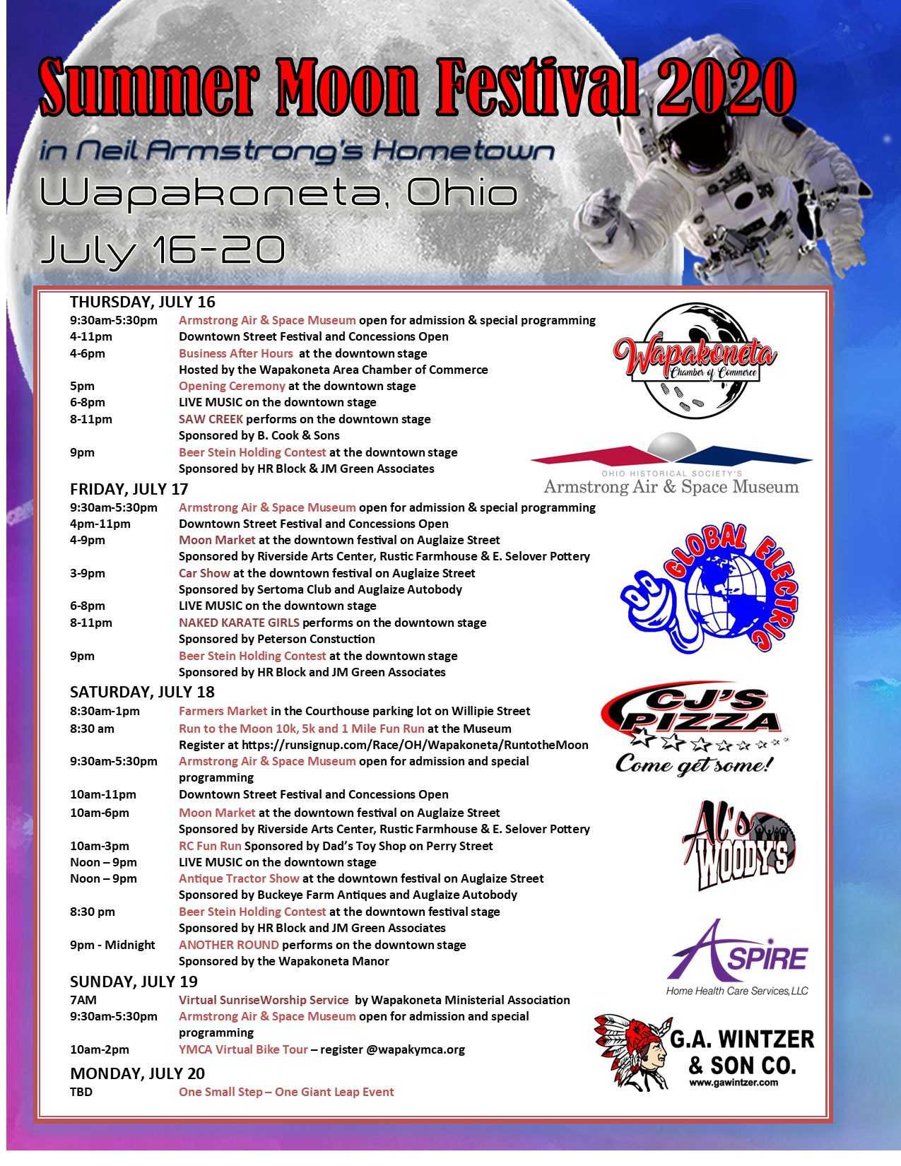 Summer Moon Festival & Run to the MOON Greater Grand Lake Visitors Region