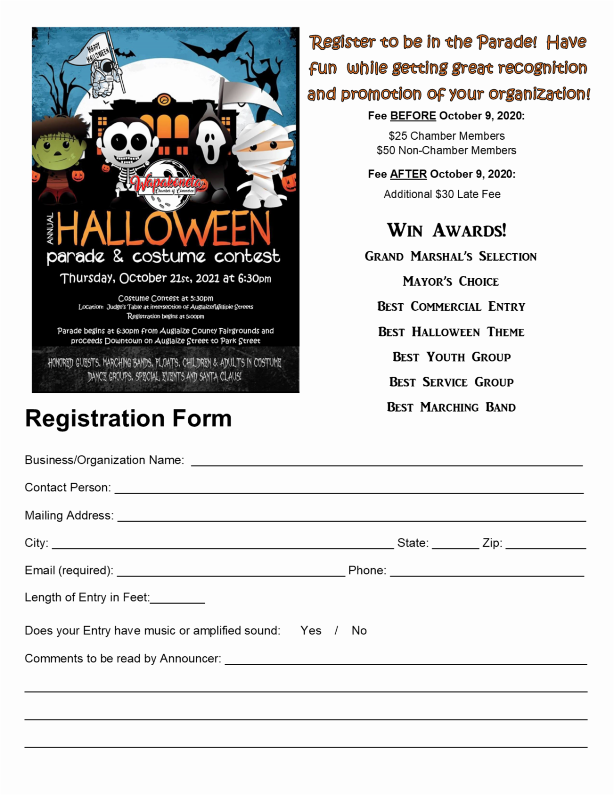 Halloween Parade & Costume Contest Greater Grand Lake